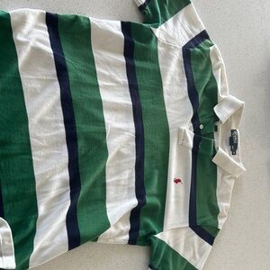 Ralph Lauren Polo with Green, White, and Navy Stripes
